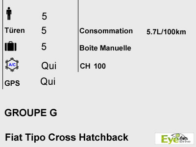 Group G Fiat Tipo Xross Hatchback FR